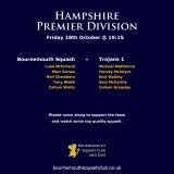 Hampshire League: Bournemouth Squash vs Trojans 1 – Friday 18th October